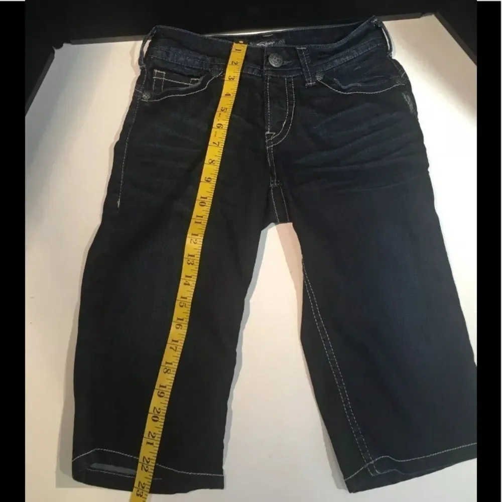Silver Suki Rose Surplus Long Denim Shorts - Dark Wash - Size 26 (US 2-4)